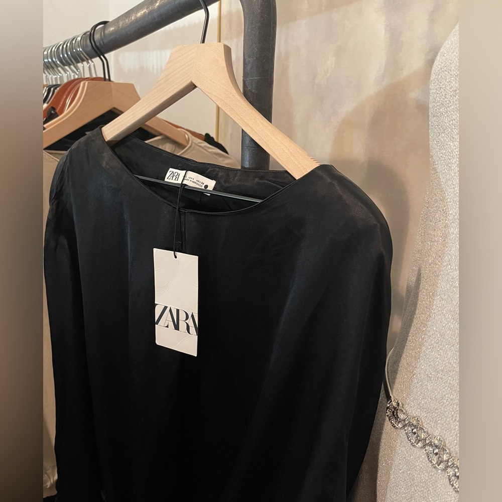🌷 Zara Satin Effect Blouse - NWT 🌷 - Picture 6 of 14